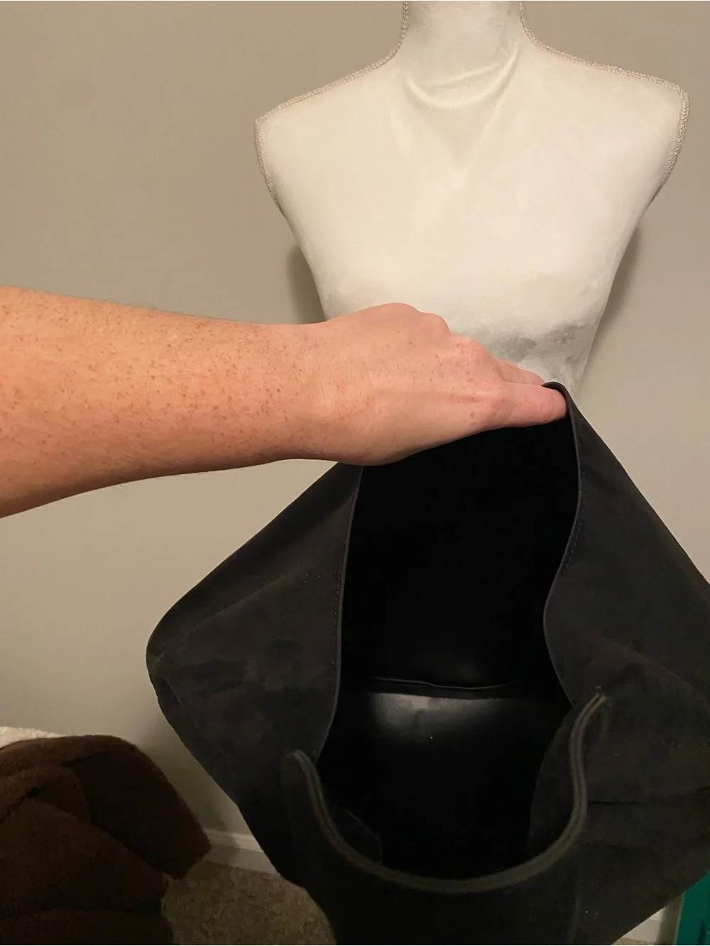 Minimal Black Suede Hobo Bag by Gap